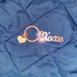 Gold Xoxo Keychain with Heart Charm
